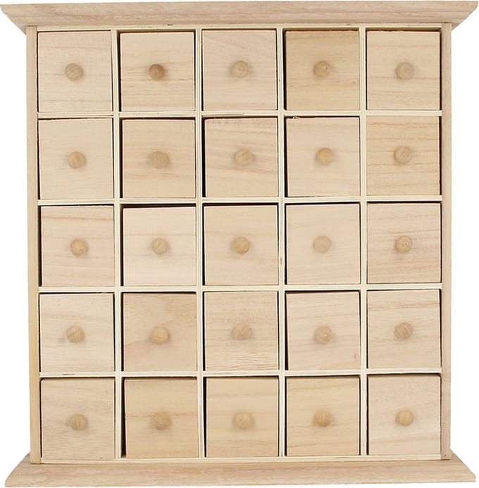 Houten Adventskalender 30x30x6 cm - Artemio