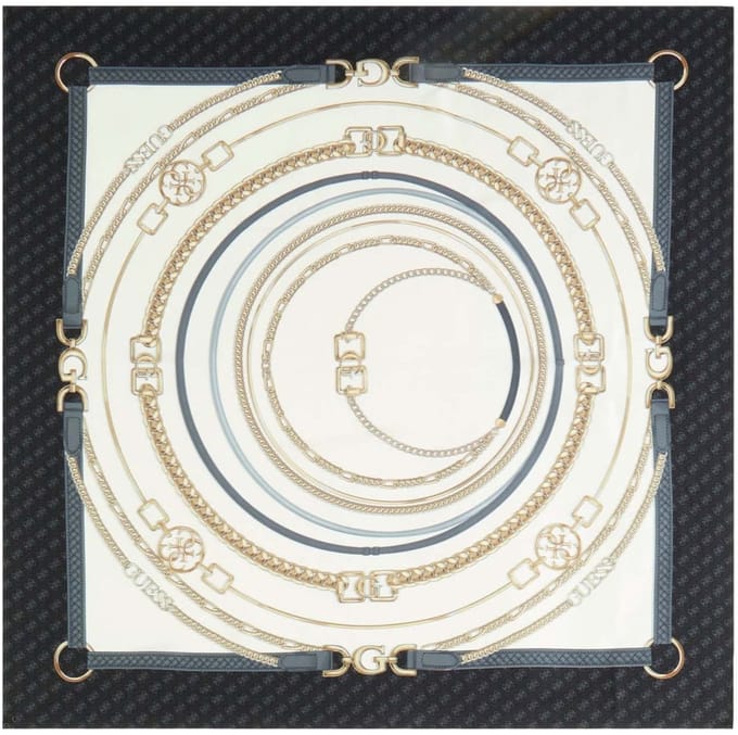 Guess Foulard Dames Sjaal 90x90 - Vierkant - Zwart