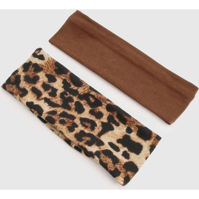 boohoo Dames 2 Pack Leopard Jersey Hoofdbanden | Luipaardprint