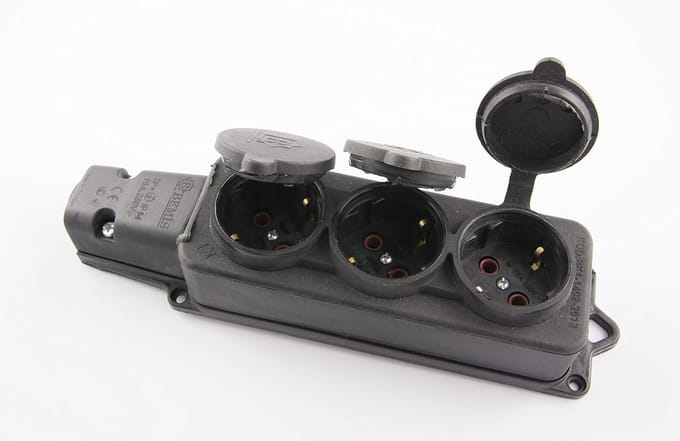 Stekker, Koppeling en Stopcontact Set van Massief Rubber 16A/250V