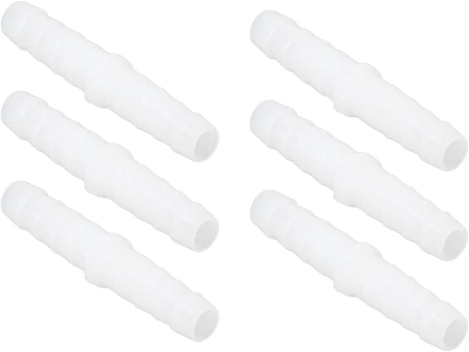 Slang Connector 10 Stuks - Slangpilaar Fitting - Wit - Recht - Splicer Mender - Pompslang - Siliconen Slang - 9-9 mm - Set van 10