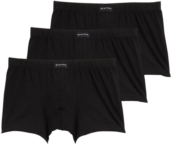 Tom Tailor - Korte boxershorts in een set van 3 - Maat XXL/8 - black uni