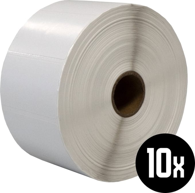 DULA Compatible Zebra Labels 57x32mm - 2100 etiketten per rol - kern 25mm - Wit - Permanent - 10 rol