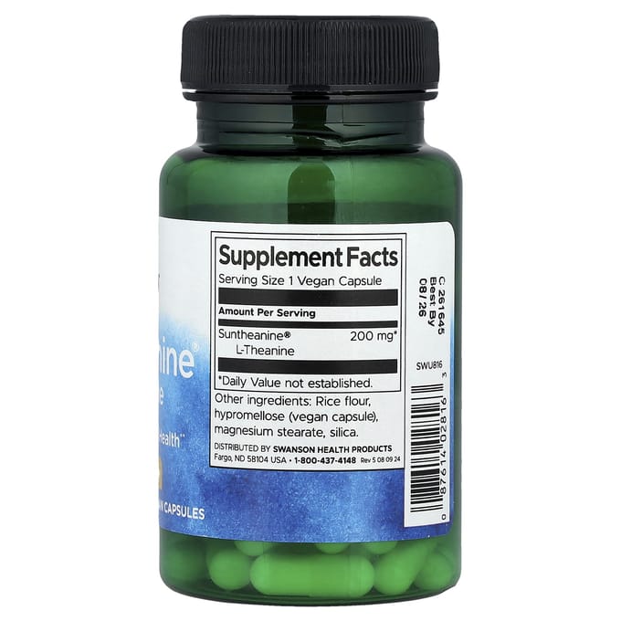 Suntheanine® L-Theanine, 200 mg, 60 vegan capsules