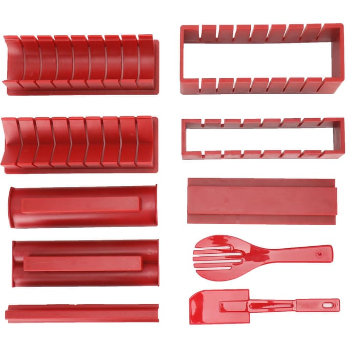 DIY Sushi Maakset Plastic Japanse Sushi Maker Rijstrol Vorm Keukenaccessoire Rood red