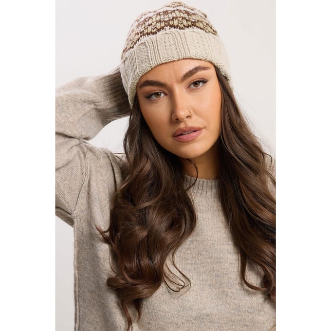 Yours Naturelbruine Fairisle Mutssize One Size
