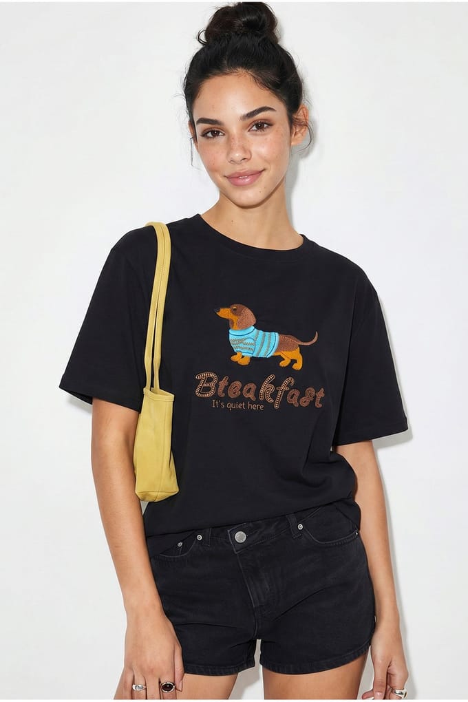 Oversized Gedrukt Katoenen Jersey T-shirt