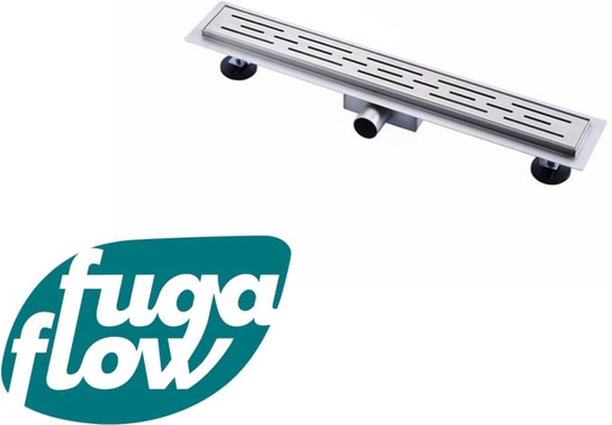 FugaFlow Anta douchegoot - 80 cm - Compleet - Met rooster - Met vloerflens - douchedrain – RVS