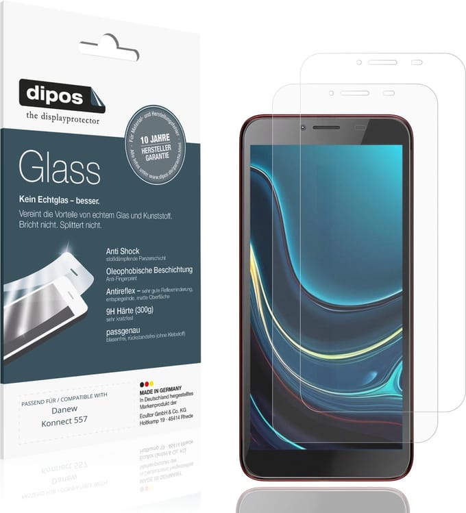 dipos – 2x Matte Pantserfolie geschikt voor Danew Konnect 557 | 9H Screenprotector