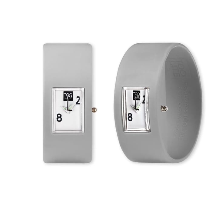TOO LATE - siliconen horloges - Analog - Grey - Polsmaat M