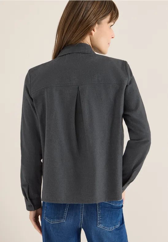 Flanellen blouse met studs