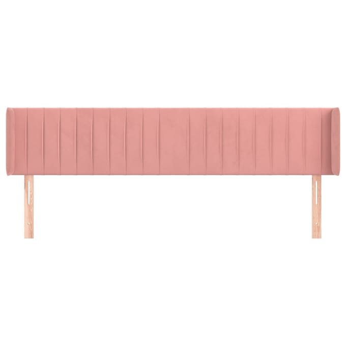 vidaXL - Hoofdbord - met - randen - 203x16x78/88 - cm - fluweel - roze