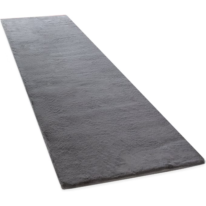 Vachtkleed Fluffy antraciet 80x300 cm