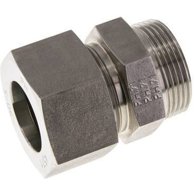 30L & R1-1/4'' RVS Rechte Snijringkoppeling Buitendraad 400bar ISO 8434-1