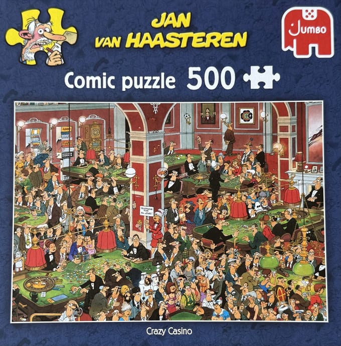 Crazy Casino Jan van Haasteren Comic Puzzle 500 stukjes Jumbo puzzel