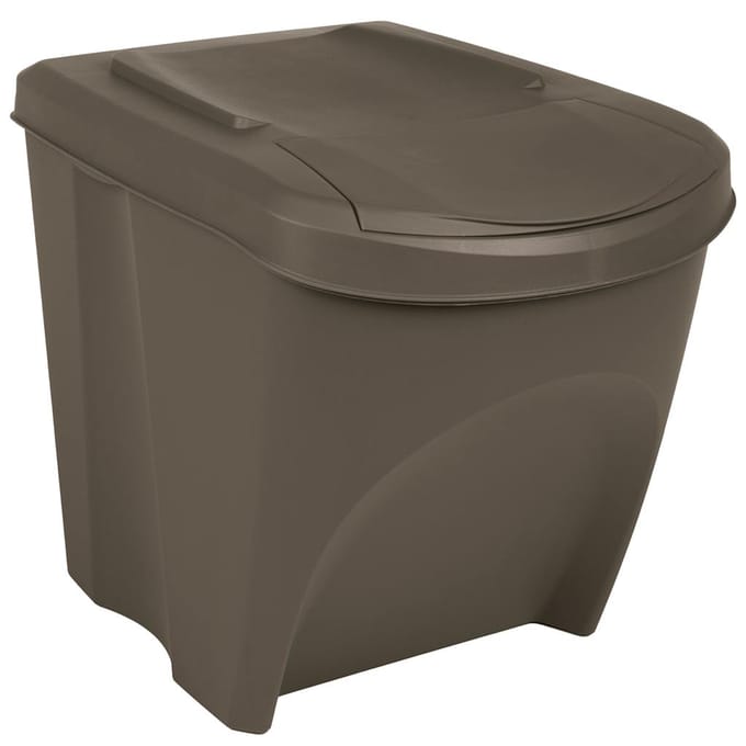 vidaXL - Vuilnisbakken - 3 - st - stapelbaar - 75 - L - polypropeen - grijs