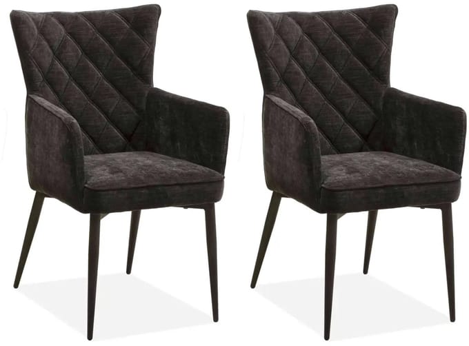 MX Sofa - Eetkamerstoel Fleur - Black (set van 2 stoelen)