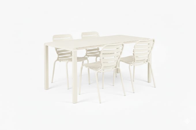 Zuiver Vondel Tuinset 4 personen - tuintafel + 4 stoelen Wit