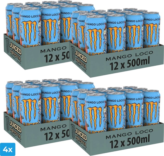 4x Monster Energy Juiced Mango Loco (12 x 500ml)