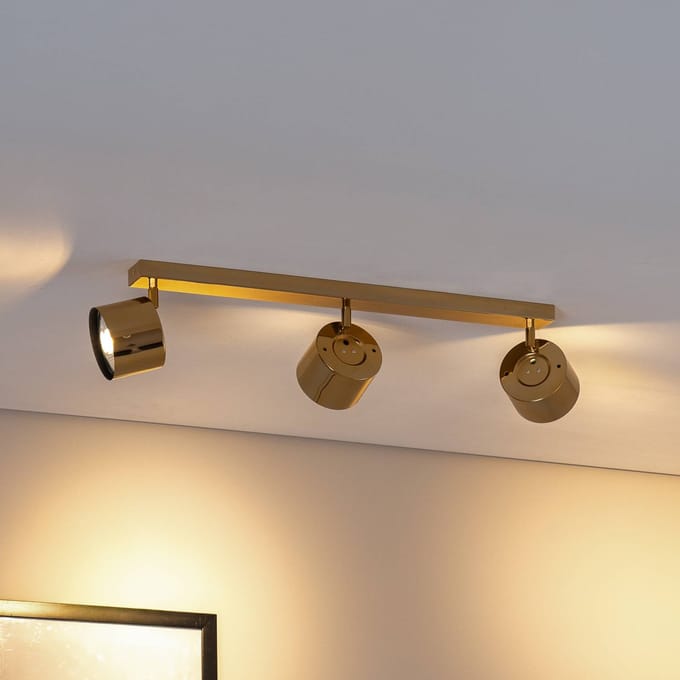 Argon Plafondspot Chloe verstelbaar, 3-lamps, staal messingkleurig