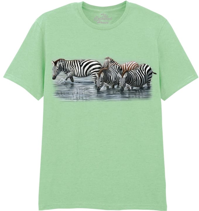 Zebra Water Hole The Coloured House T-shirt L