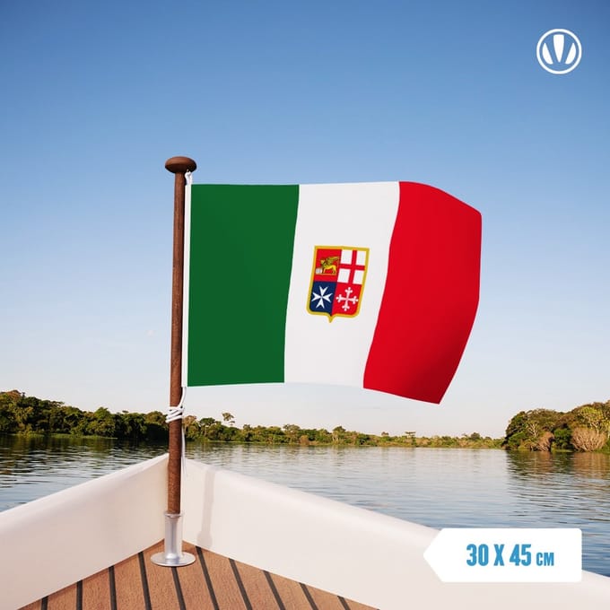 Italiaanse vlag met wapen 30x45cm
