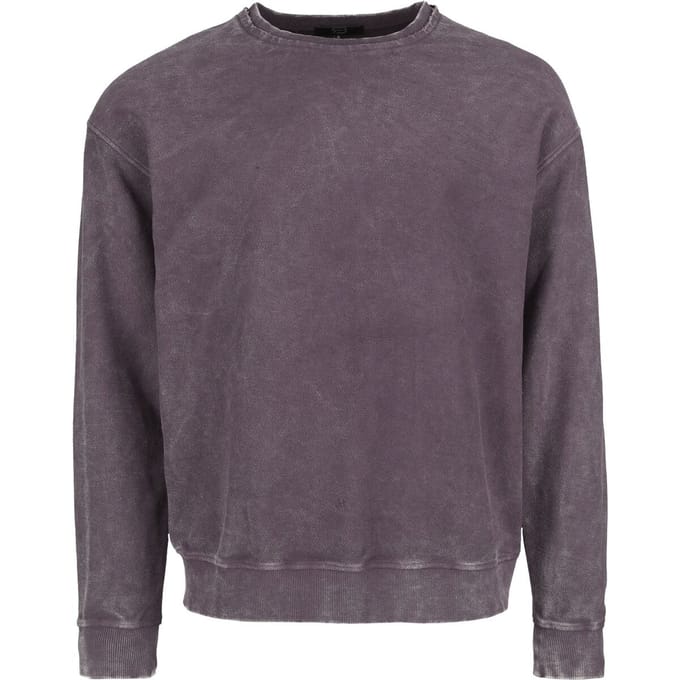 R.E.D. Rock-Engineered Design Paarse sweater met open naad bij de hals - Heren - L