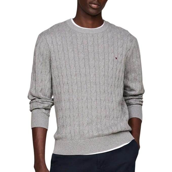 Tommy Hilfiger Classic Cotton Cable Crew Sweater Heren