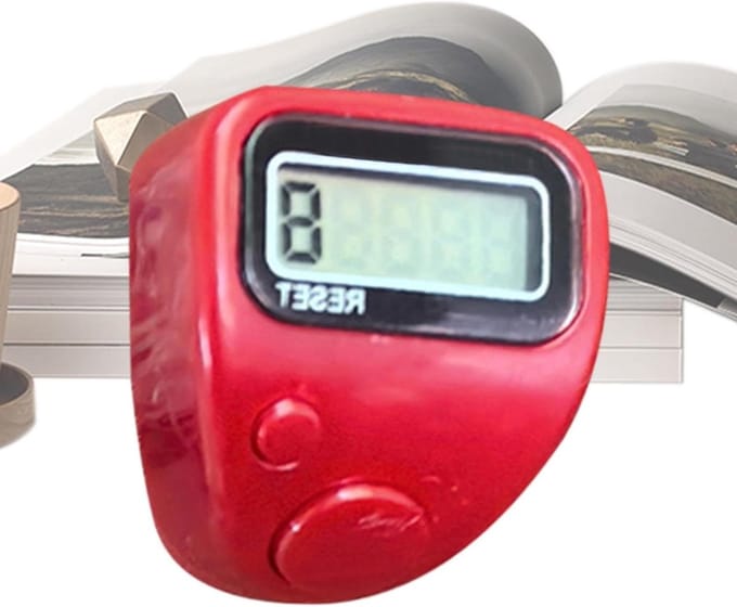 Vingerteller Ring - Digitale Teller - Activiteiten Tellen - Stil Mechanisme - Compact Formaat - Rood