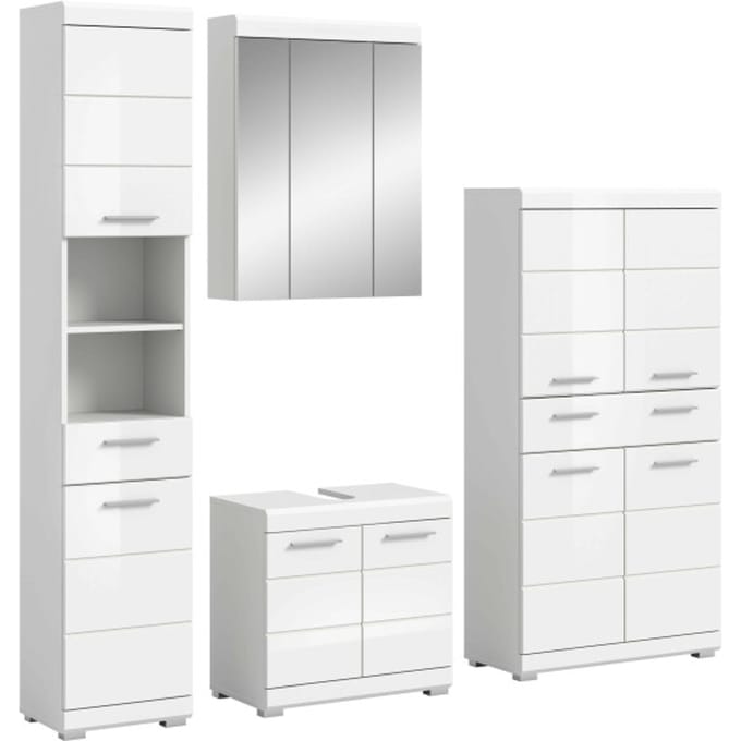 Scout badkamercombinatie wit hoogglans MDF TZ wit NB - 34x186x191cm