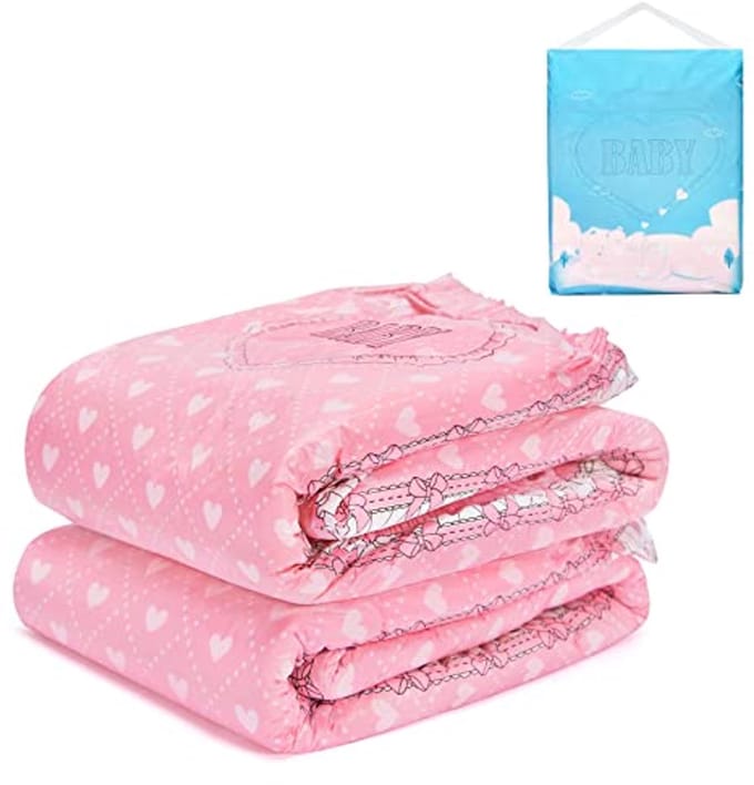 Volwassen Bedrukte Luiers 2 Stuks - Blushing Baby (Medium 71-96 CM)