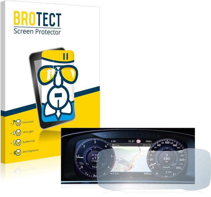 Screenprotector voor Volkswagen Golf 7 Facelift (2016-2019) Active Info Display 12.3" Beschermglas transparant