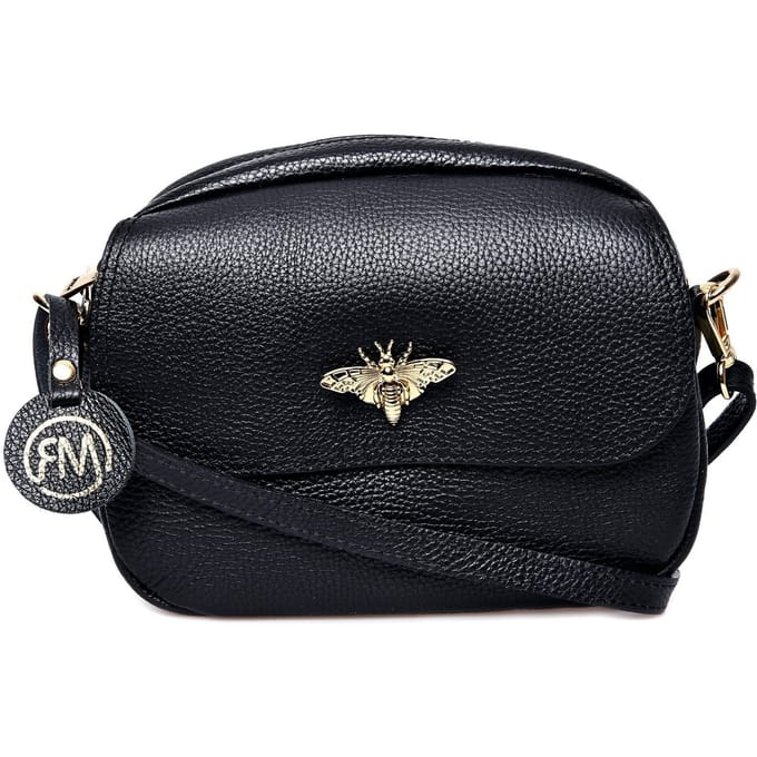 Roberta M Zwart Rundleer Tas