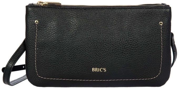 BRIC'S Leren schoudertas Gondola Violetta Shoulderbag Black zwart