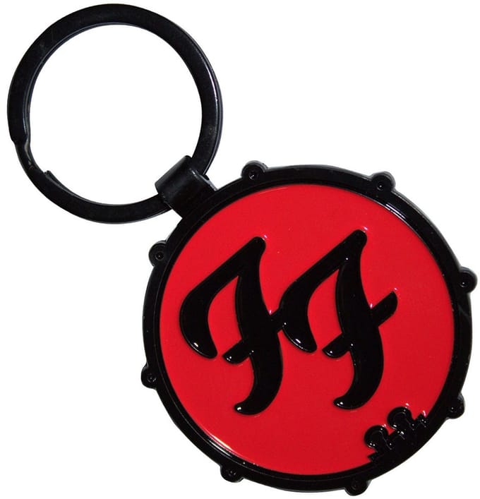 Foo Fighters - Ff Logo Drum Double-Sided Sleutelhanger - Rood/Zwart