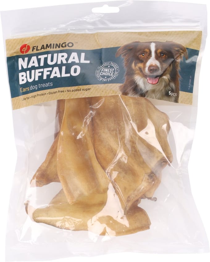 Flamingo Hondensnack Nature Runderoren 5 stuks - 90 gr - 5 stuks