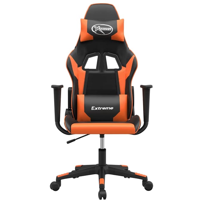 vidaXL - Gamestoel - kunstleer - zwart - en - oranje