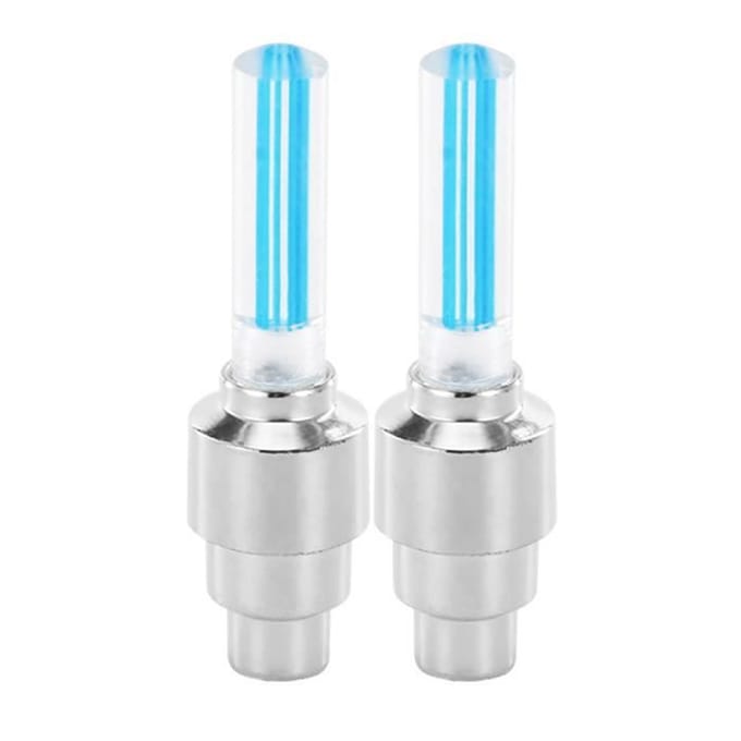 Capuchons de Valve de roue LED - ACCESSOIIRES VELO - 001 Bleu - 2 pièces - Lumière néon - Mixte bleu