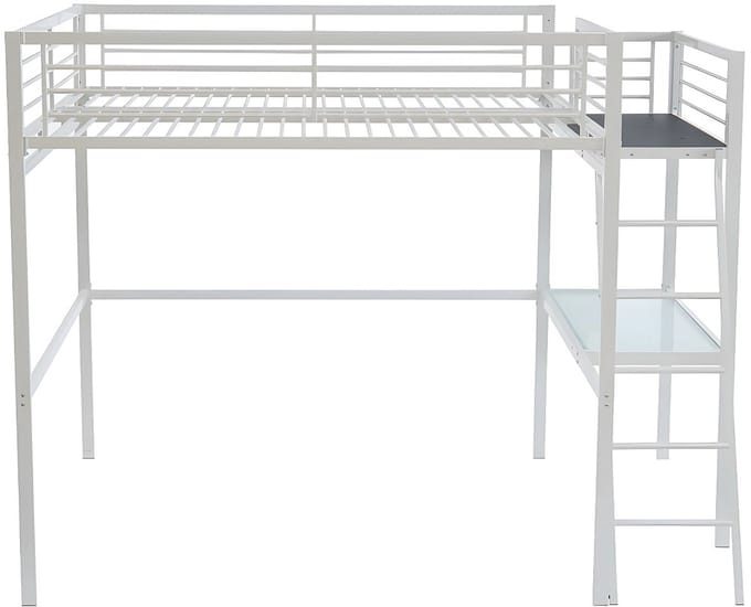 Vente-unique Hoogslaper metaal wit 140 x 190 cm