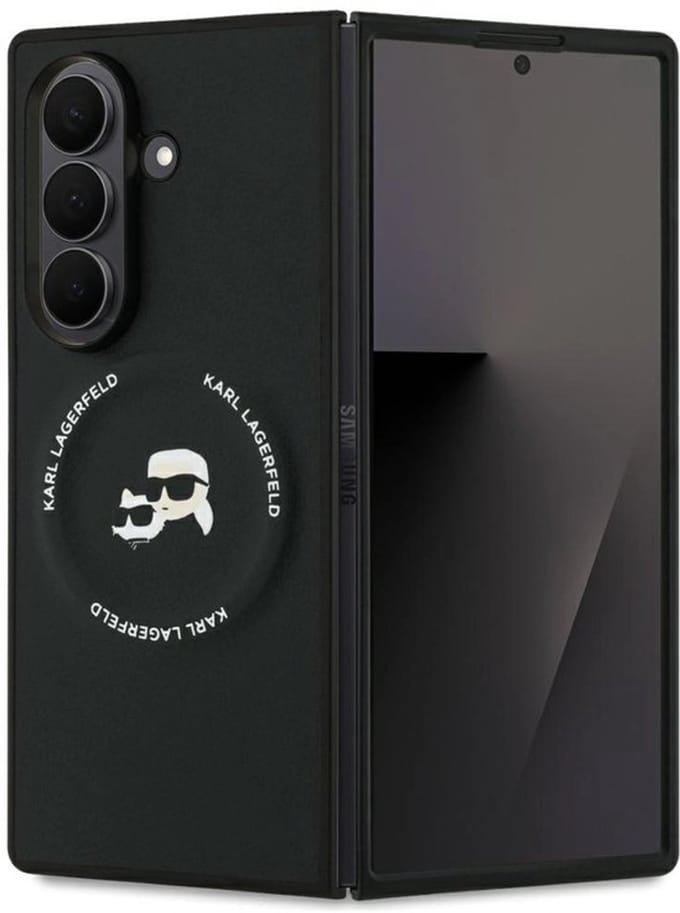 Karl Lagerfeld Karl&Choupette Logo MagSafe Case for Samsung Galaxy Z Fold7 - Black