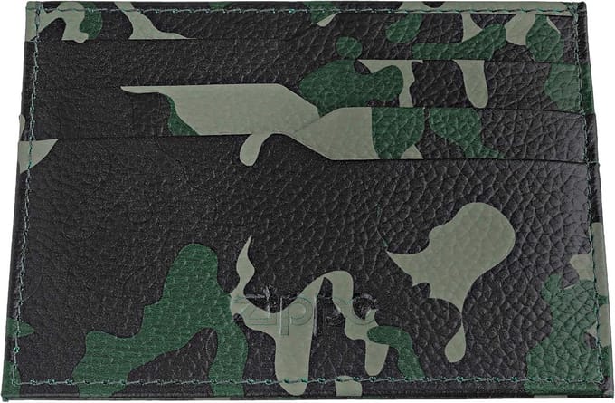 Leren Creditcardhouder 10cm Groen Camouflage