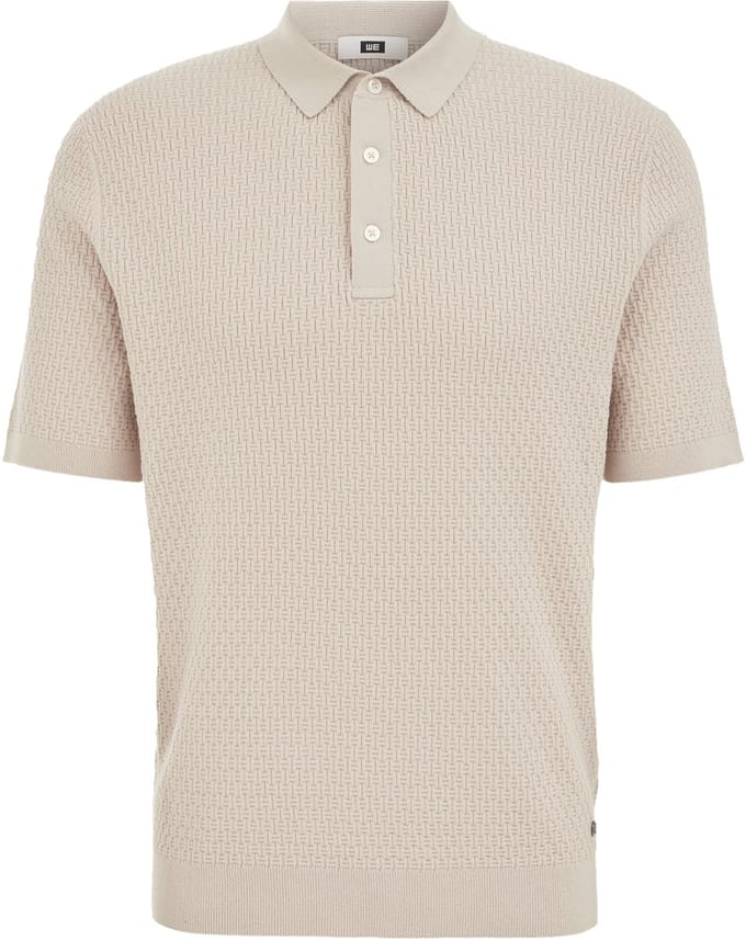 WE Fashion Heren regular fit polo met structuur