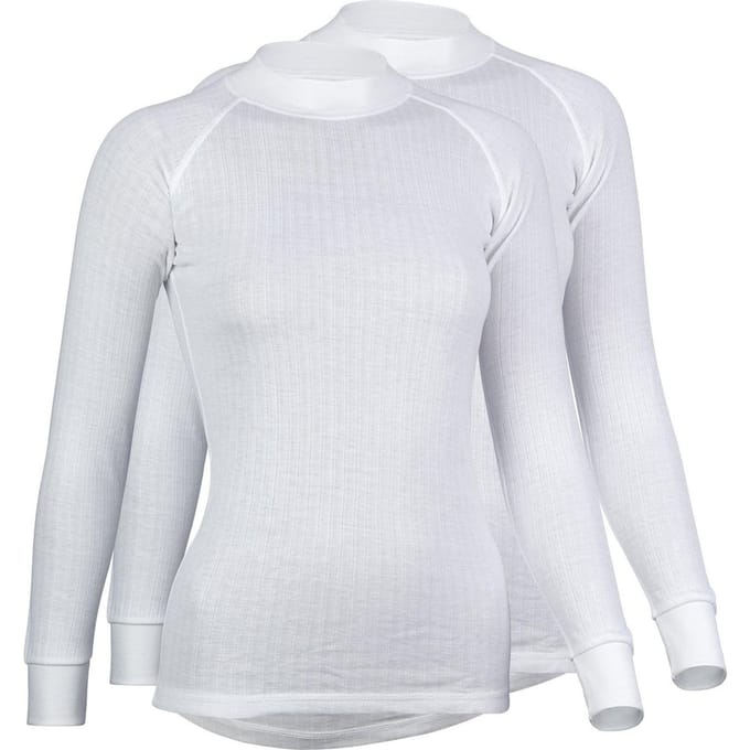 Avento - Maat 42 Thermoshirt Lange Mouw Vrouwen - 2-Pack - Wit