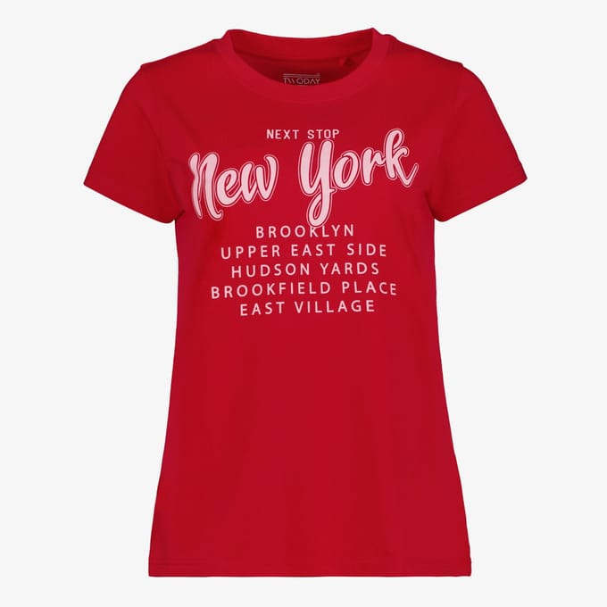 TwoDay dames T-shirt met tekstopdruk rood - Maat M