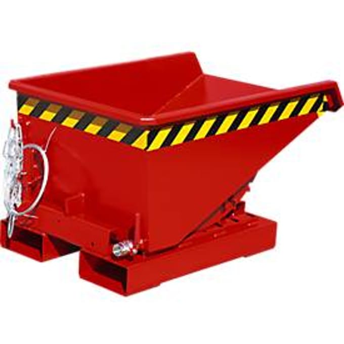 Mini spanencontainer type EXPO-E 150, kabelbediend kantelproces, capaciteit 0,15 m³, tot 750 kg, vuurrood RAL 3000