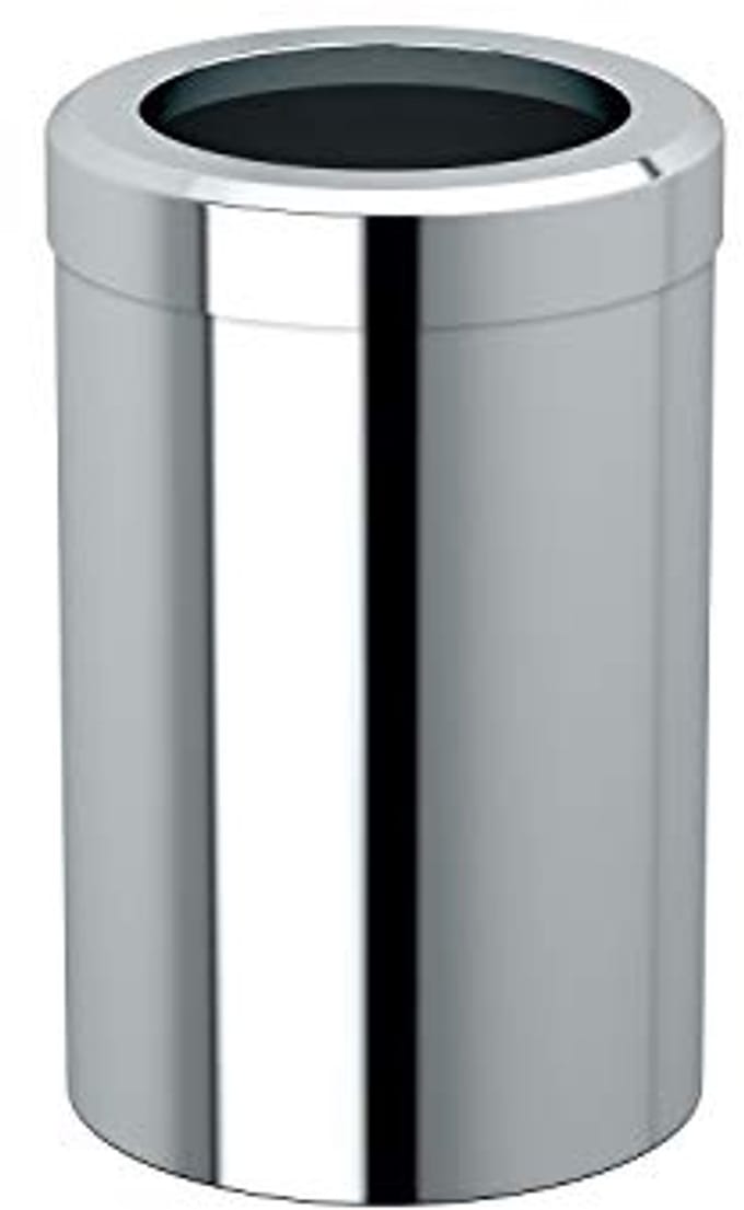 Moderne ronde prullenbak voor de badkamer in chroom