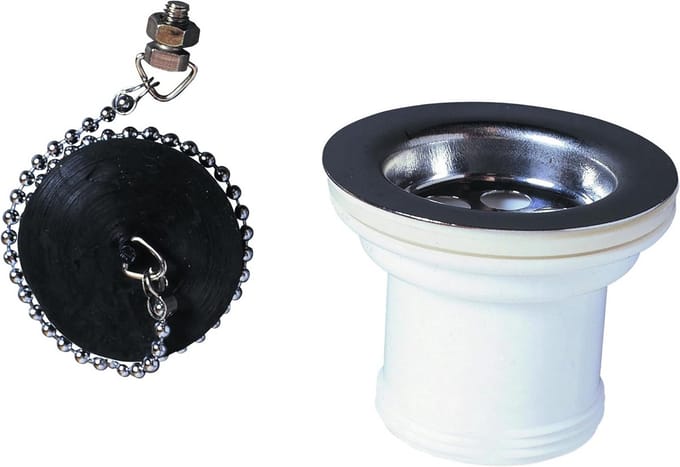 Afvoerfitting met stop Ø 50 mm voor wastafel en douche