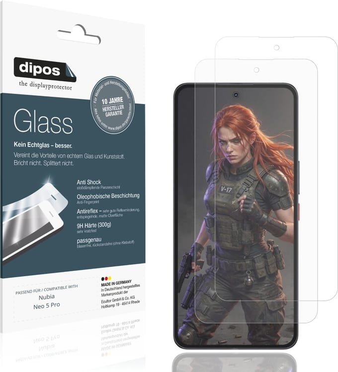 dipos – 2x Matte Pantserfolie geschikt voor Nubia Neo 5 Pro | 9H Screenprotector