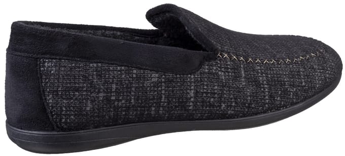 Cotswold Stanley Microvezel Heren Zwarte Pantoffels