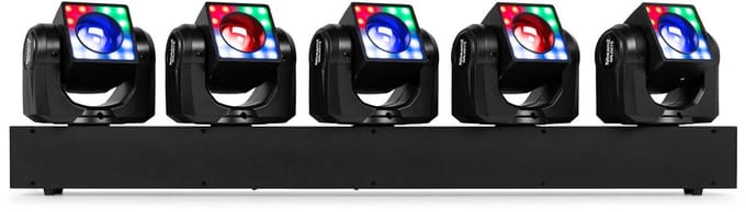 BeamZ Galaxy5 moving head bar - Bar met 5x 40W moving heads - Met pixel ring - RGBW LED’s
